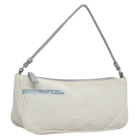PRADA Sports Accessory Pouch Canvas Light Blue Silver - Picture 1 of 16